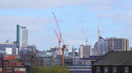 Time Lapse Of Tower Cranes across Leeds Skyline