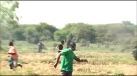 Mother elephant charges at forest officials and villagers during rescue operation