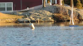 Remote Control Boat Racing in Marblehead, Massachusetts