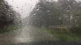 Rain POV driving visibility low