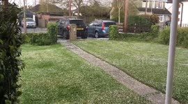 Pea sized hailstones shower in Hadleigh, Essex