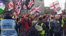 Angry man at Brexit protest