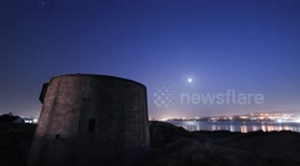 Time Lapse - Moon & Stars Over Martello Tower