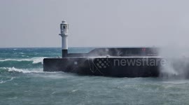 High winds bring big waves to South West England