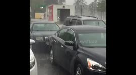 She thought she could beat the rain!