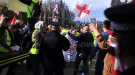 Pro-Brexit supporters clash with Police outside Palace of Westminster