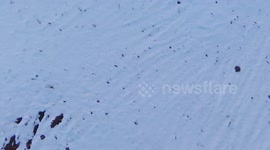 CANTABRIA INFINITA, VEGA DE PAS 2017 SEGUNDO VUELO con Bebop 2 a 4º de temperatura