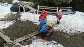 Children playing in the mud