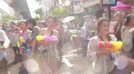 Incredible scenes as crowds of tourists join Thailand's Songkran new year celebrations