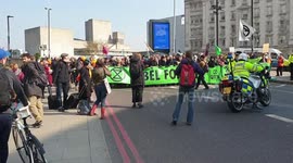 Save the planet protests Waterloo bridge