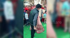 Newlyweds flog each other in bizarre ritual in northern India