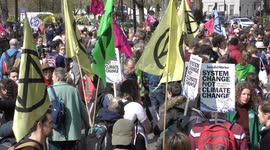 Climate change protesters block traffic in central London's Marble Arch