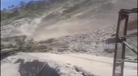 Highway closed due to landslide in Ramban in Northern India.