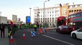 Climate change activist group Extinction Rebellion shut down Waterloo Bridge