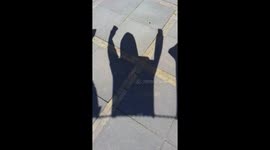 Funny Hoody shadow dancing in wind