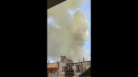 Smoke from Notre Dame seen from Parisian suburbs