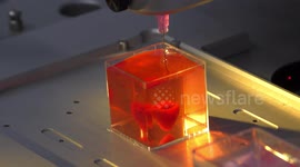 A rabbit size 3D heart is printed at TLV University, lab of Prof Tal Dvir, to be transplanted back to the donor, no more shortage of hearts. Human trials will follow. Tel Aviv, Israel, April 15, 2019