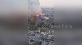 New footage emerges of collapse of Notre Dame spire