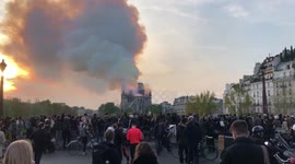 Notre Dame of Paris Cathedral in Flames - Parisian Onlookers