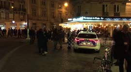 Security forces locked the Notre Dame fire area.