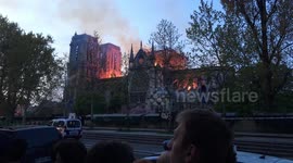 Parisians watches the Notre Dame fire