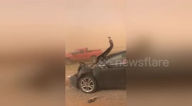 Dust storm in Texas causes havoc on the highway