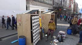 Where do climate change protesters go to the bathroom?