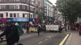 Protestors shut down central London