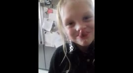 The talented giraffe girl sticks her tongue right up her nose like a giraffe LOL