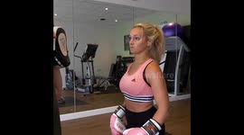 Amazing boxer with cerebral palsy training
