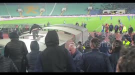 Levski soccer ultra hilariously falls through tunnel after jumping on it in protest