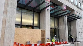 Work begins to repair Shell HQ in London after being vandalised during Extinction Rebellion protests