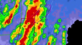 Severe weather on Doppler radar screen as thunderstorms and tornadoes crossed Mississippi