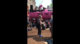 Climate change protester