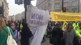 Extinction Rebellion protest climate change at Oxford Circus