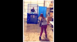 US woman needs only one shot to dunk her husband in water tank