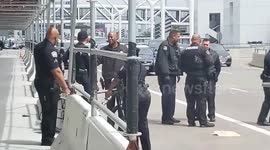 LAX airport police assaulted by Homeless man with ice cream