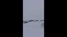 Job snow march to work
