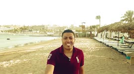 Tourist  Enjoys His Day On Beach At Sharm El Sheikh