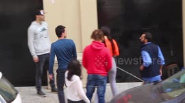 Hilarious falling paper-ball prank on hapless strangers in the street