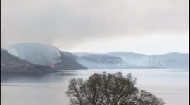 Wildfire rages on picturesque island off west Scotland