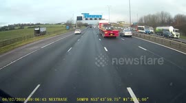 Lorry with loose and missing wheel nuts.