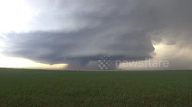 Supercell churning in the open plains near Hollis, Oklahoma. 4/3/2019