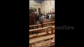 Graphic video shows chaotic aftermath of Sri Lanka church bombing