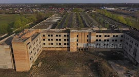 Abandoned building aerial footage