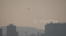 A Helicopter Lands On A Hospital Building  In London