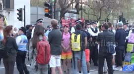 Extinction Rebellion Parliament Square - arrests go on amidst heavy police presence on day six of climate change protests in London