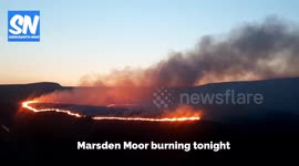 Large fire on Marsden Moor tonight