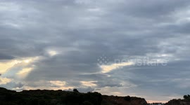 cloudy day sun rise time lapse