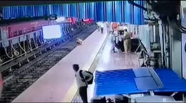 Cop runs to save hearing-impaired elderly man from oncoming train